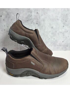 Merrell Jungle Moc LTR WP Ice+ Slip-On Shoes Mens US 9 M Brown Leather Vibram